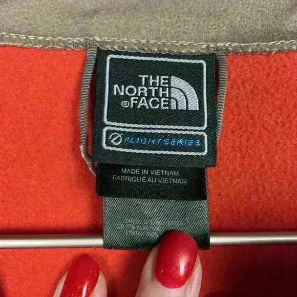 North Face Womens Flight Series Jacket Orange & Maroon SP Zip Front Thumbholes - Picture 2 of 13